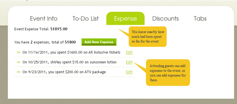 event expense management
